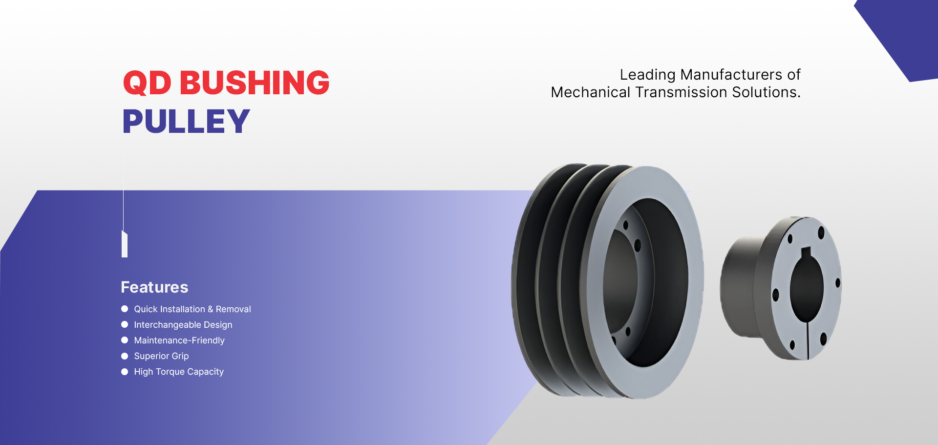 QD BUSHING PULLEY V - GROOVE PULLEY Manufacturer in India